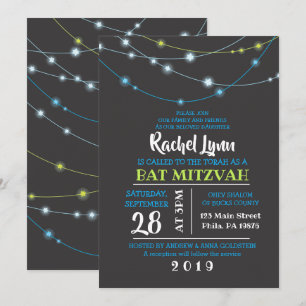 CHAÎNES DE STARS Bar Bar Mitzvah Invitation