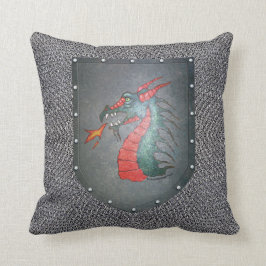 Chainmail Metallschild-Drache Kissen
