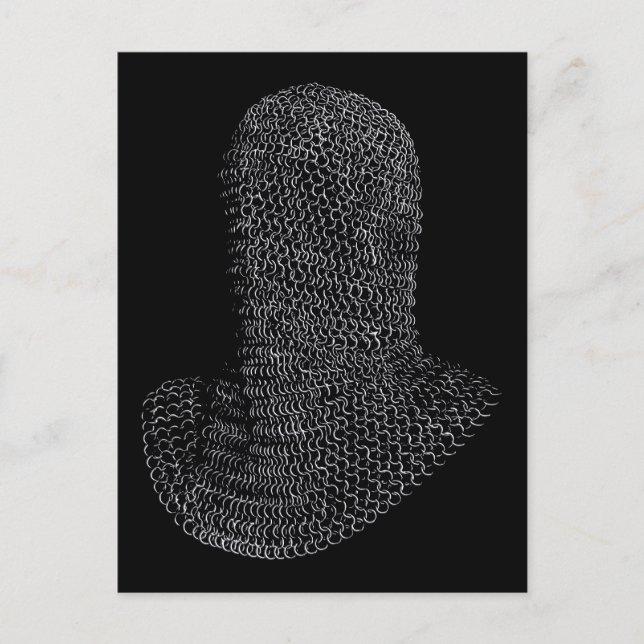 Chainmail Warrior Hood Postkarte (Vorderseite)