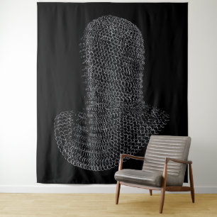 Chainmail Warrior Hood Wandteppich