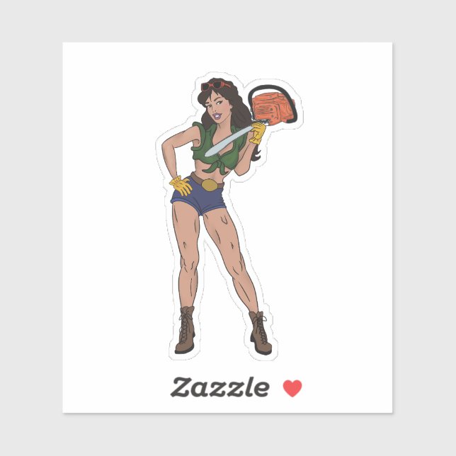 Chainsaw Betty Vinyl Sticker wetgerproof (Blatt)