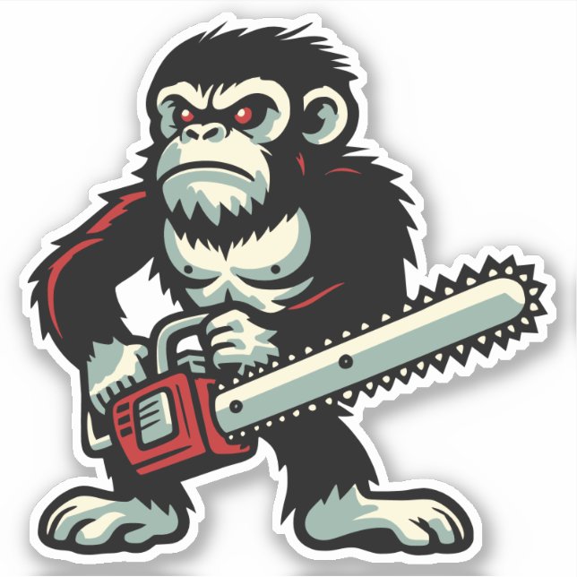 Chainsaw Chimp Aufkleber (Vorderseite)