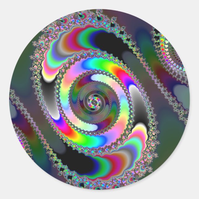 Chainsaw - Fraktal Runder Aufkleber (Vorderseite)