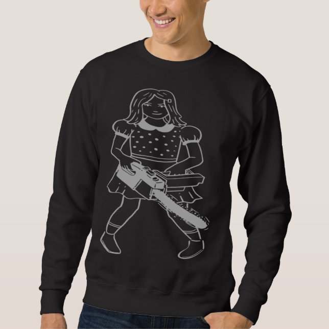 Chainsaw Girl I Horror Punk Gothic Pastel Goth Hal Sweatshirt (Vorderseite)