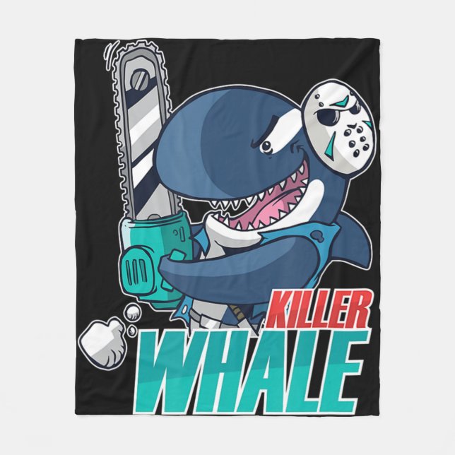 Chainsaw Killer Whale Costume Fun Orca Halloween  Fleecedecke (Vorderseite)