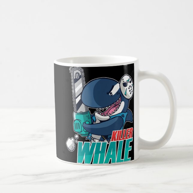 Chainsaw Killer Whale Kostüm Spaß Orca Halloween Kaffeetasse (Rechts)