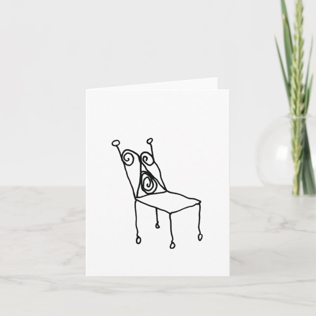 Chair Line Drawing Art Folded (Vorderseite)