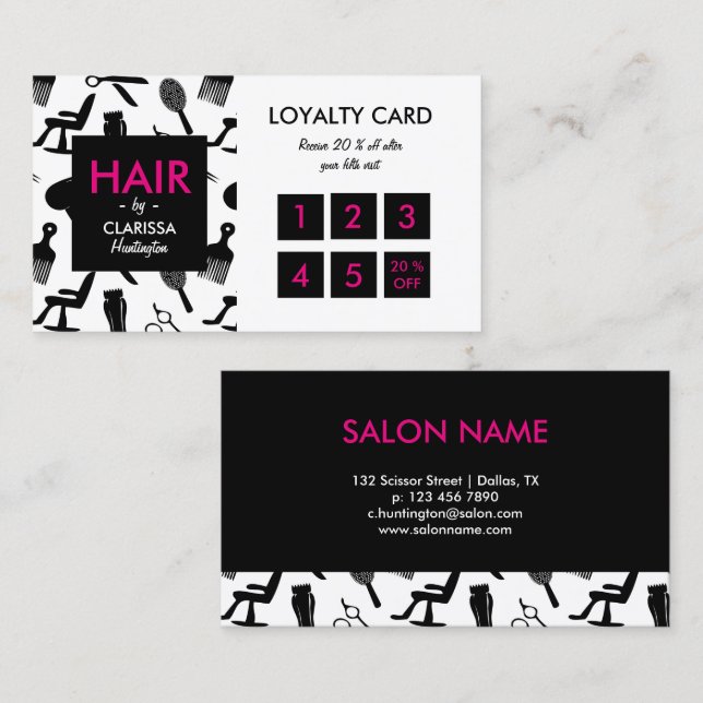 Chair Stylist Loyalty Card Treuekarte (Vorne/Hinten)