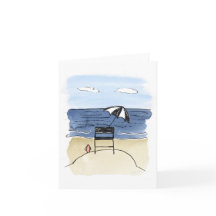 Chaise de maître nageur sur les cartes pour notes