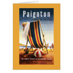 Chaise de plage de chemins de fer et affiche