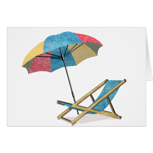Chaise et parapluie de plage (Devant horizontal)