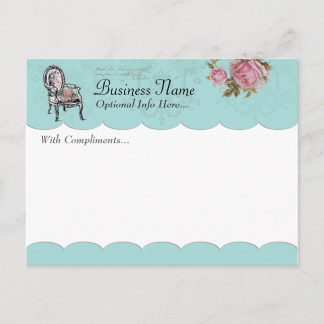 Chaise Française Avec Compliments Carte Postale (Devant)