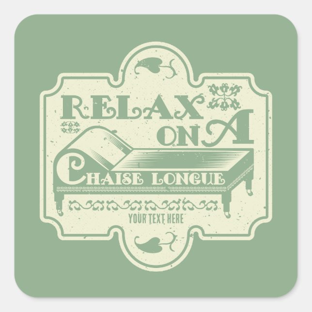 Chaise Longue Quadratischer Aufkleber (Vorderseite)