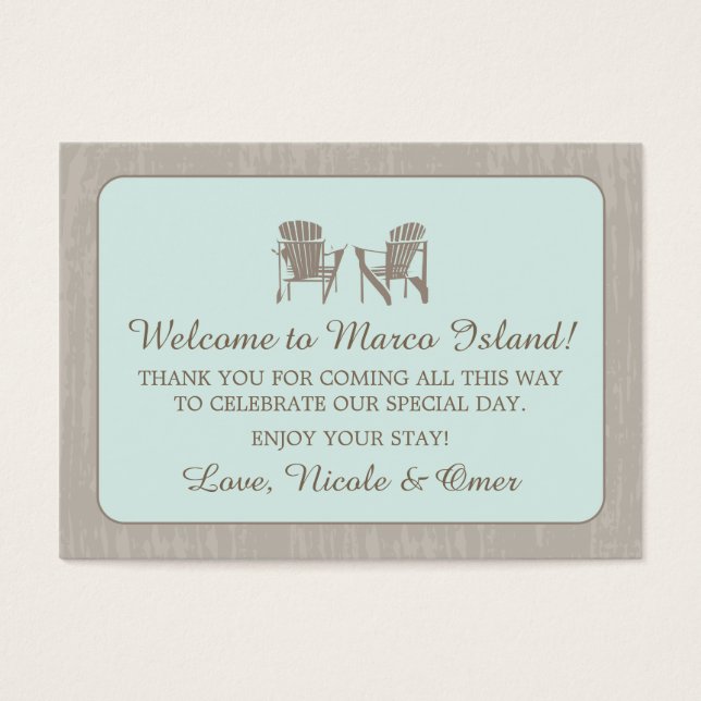 Chaises Adirondack | Étiquette Faveur mariage (Devant)