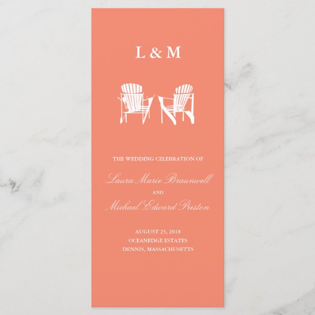 Chaises Adirondack | Programme de cérémonie (Devant)