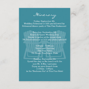 Chaises Adirondack Programme de Mariage