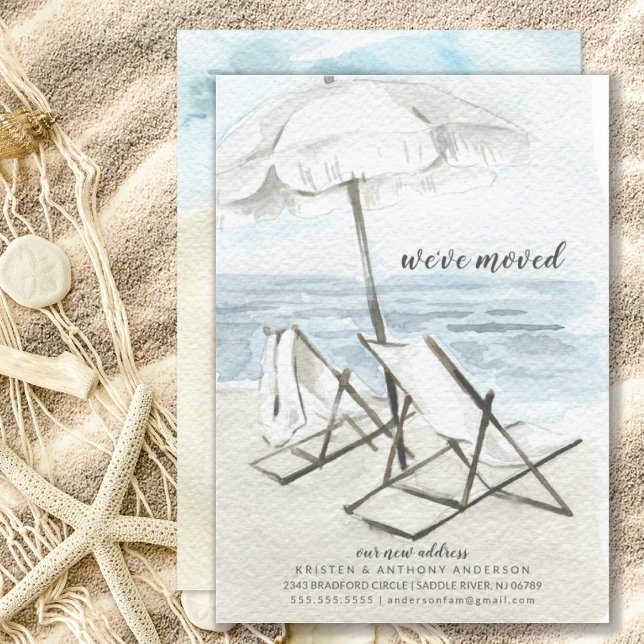 Chaises de plage aquarelle Faire-part mobile (Créateur téléchargé)