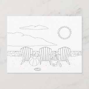 Chaises De Plage Carte Postale Couleur Adulte
