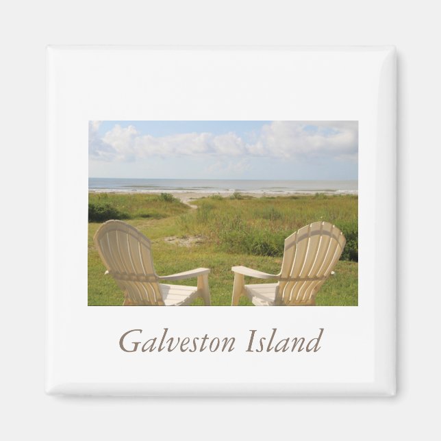Chaises de plage sur l'île de Galveston Magnet (Devant)