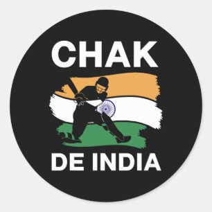 Chak De India - Indische Cricket-Team-Spieler trag Runder Aufkleber