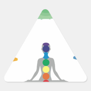 Chakra 7 färbt Aurachi prana Yogi-Yogalotos Dreieckiger Aufkleber