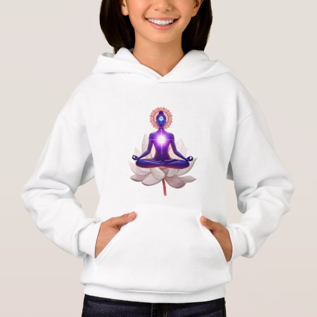 Chakra Awakening – Radiant Soul on Lotus Hoodie (Vorderseite)