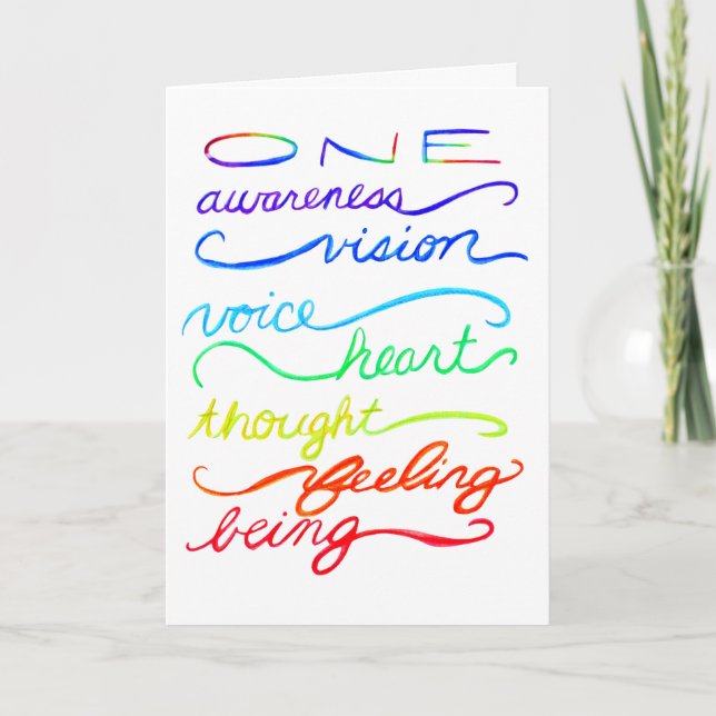Chakra Awareness Spirit Wörter Custom Grußkarte Karte (Vorderseite)