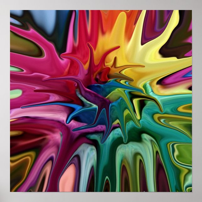 Chakra Balance Bright Colorful Poster Abstrait (Devant)