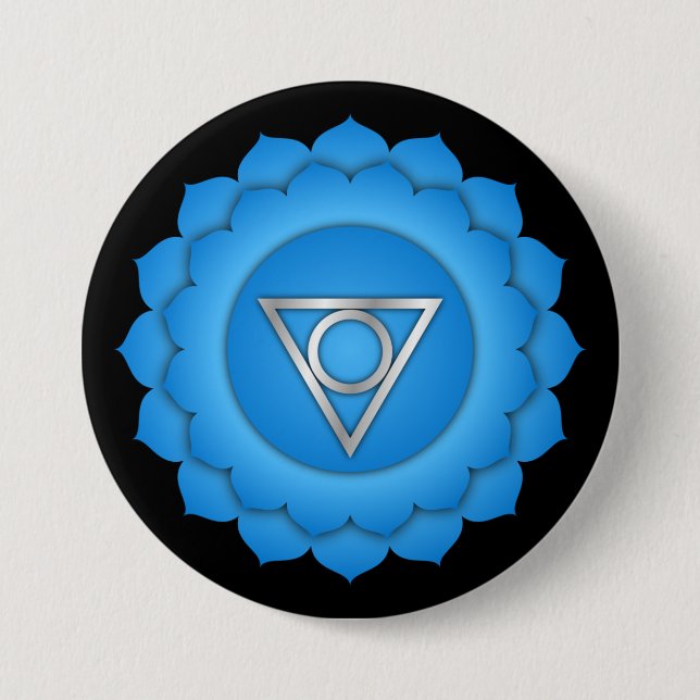 Chakra Blue Throat Zen Yoga Spirituelle Meditation Button (Vorderseite)