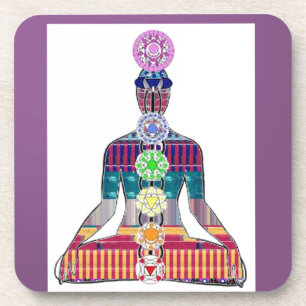 CHAKRA-Diagramm Yoga-Meditation Frieden NVN630 FUN Getränkeuntersetzer