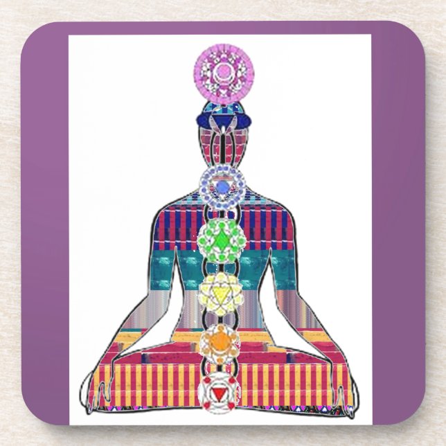 CHAKRA Diagramm Yoga-Meditations-Friedens-NVN630 Getränkeuntersetzer (Vorderseite)