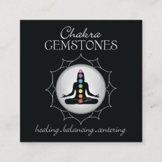 Chakra Edelstein-Geldbörsen-Karte Quadratische Visitenkarte