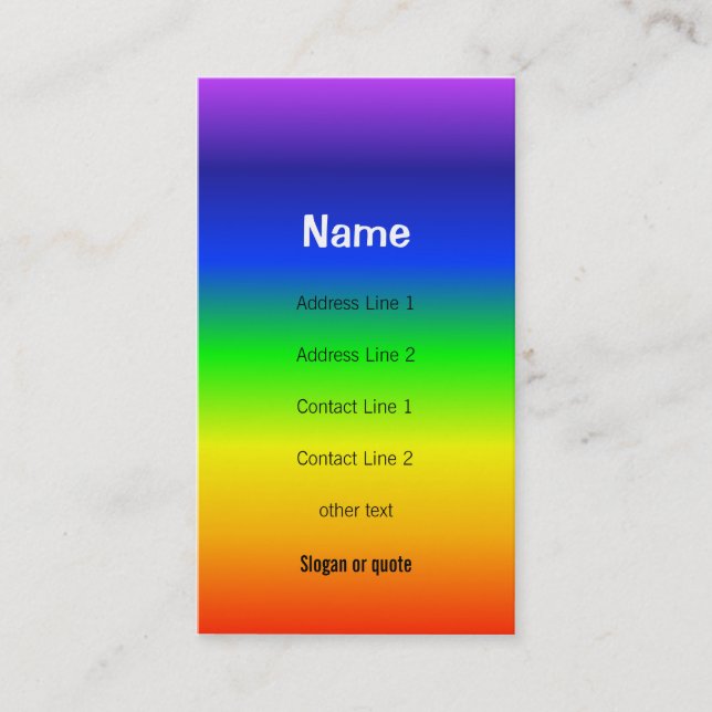 Chakra färbt Regenbogen-Visitenkarte Visitenkarte (Vorderseite)