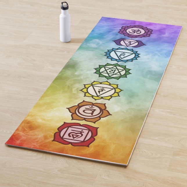 Chakra fett Regenbogenfarbenfluss mantra Yogamat Yogamatte (Beispiel)