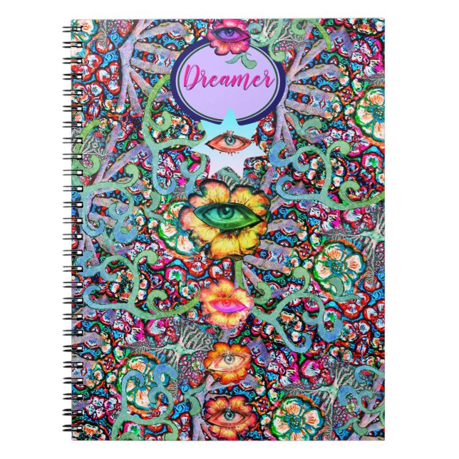 Chakra Floral Dreamer farbenfroh ungewöhnlich myst Notizblock (Vorderseite)