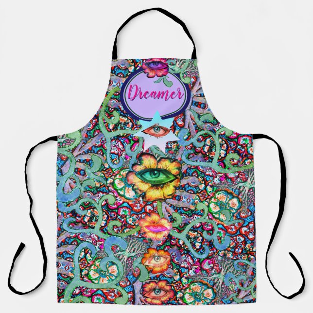 Chakra Floral Dreamer farbenfroh ungewöhnlich myst Schürze (Vorderseite)