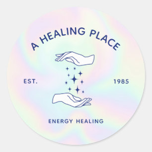 Chakra Healer Reiki Practitioner Hands Runder Aufkleber