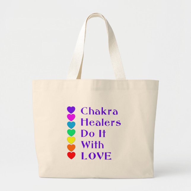 Chakra Heiler tun es mit Liebe Jumbo Stoffbeutel (Vorne)