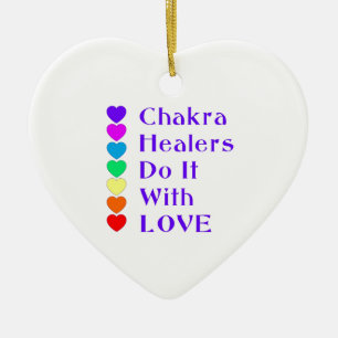 Chakra Heiler tun es mit Liebe Keramikornament