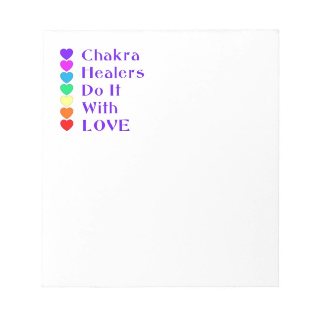 Chakra Heiler tun es mit Liebe Notizblock (Vorderseite)