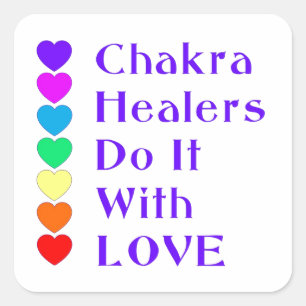 Chakra Heiler tun es mit Liebe Quadratischer Aufkleber