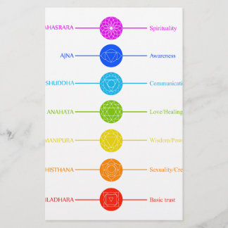 Chakra Ikonen mit jeweiligen Farben Briefpapier