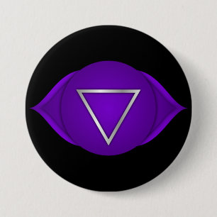 Chakra Indigo Third Eye Zen Yoga Spiritual Button