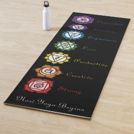 Chakra jetzt Yoga beginnt schwarz Yogamatte