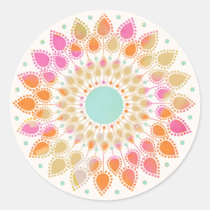 Chakra Lotus Blume Mandala Runder Aufkleber