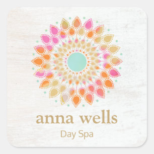 Chakra Lotus Blume Mandala Square Sticker