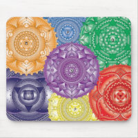 Chakra Mandala Collage Multi-Color Mouse Pad