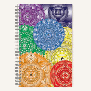 Chakra Mandala Collage Multi-Color-Notebook Notizbuch