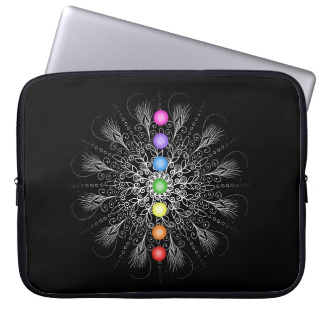 Chakra Mandala-Laptop-Hülse Laptopschutzhülle (Vorderseite)