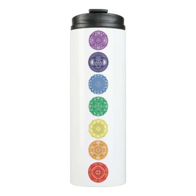 Chakra Mandala Multi Color Thermal Tumbler Thermosbecher (Vorderseite)